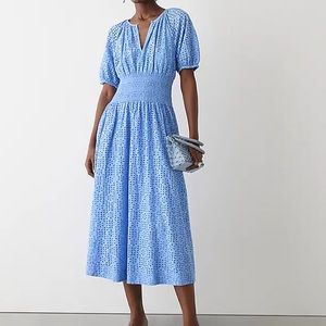 🍋 Provence smocked-waist midi dress in eyelet NWT